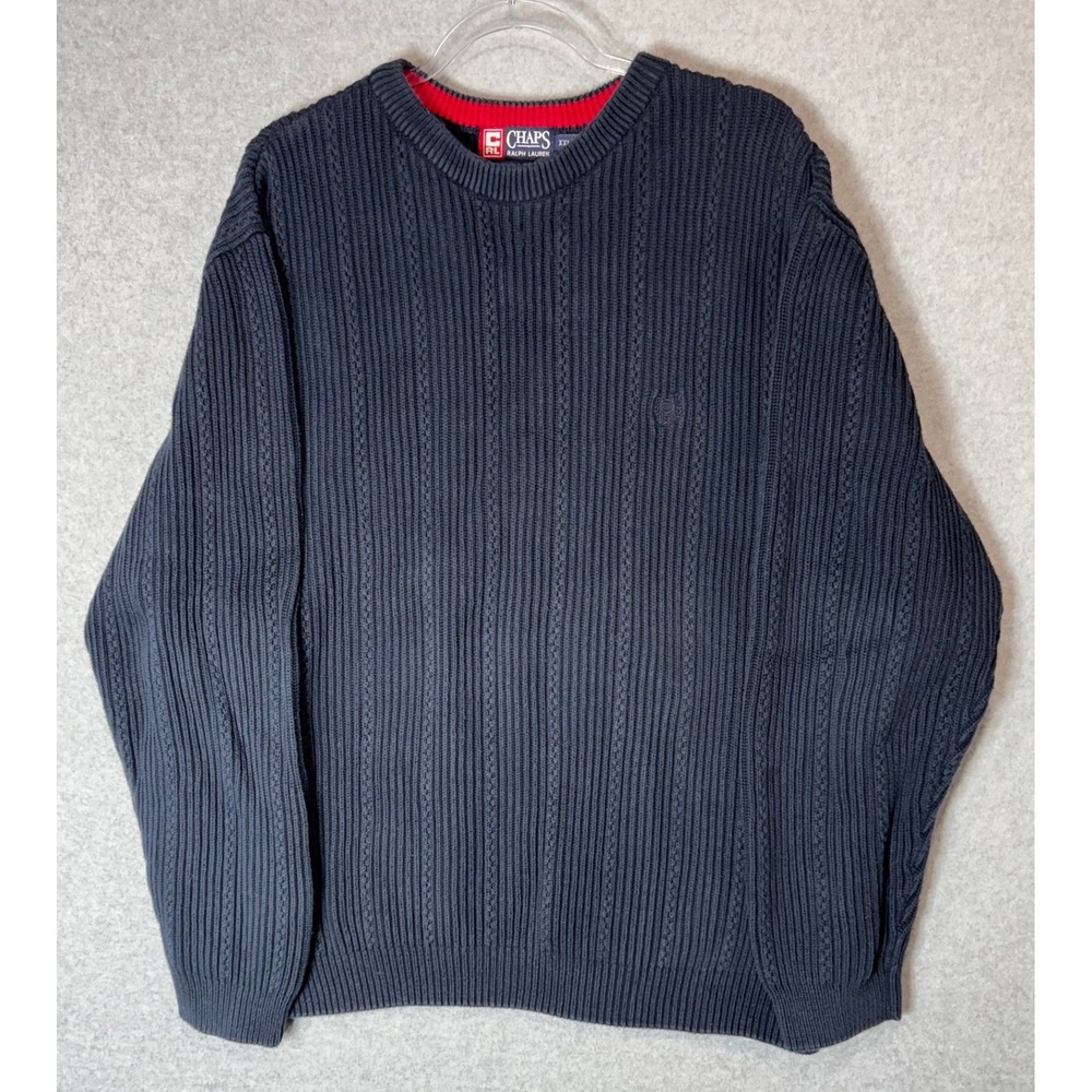 Chaps Cotton Knit Sweater Ribbed Crew Neck Pullover‎ Casual XXL